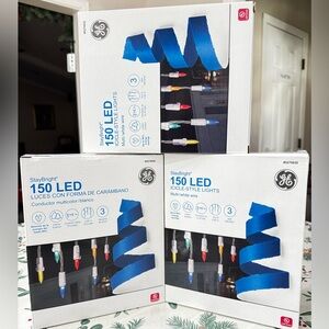 GE StayBright "3 Box" 150Ct Constant Multicolor Mini LED Christmas Icicle Lights